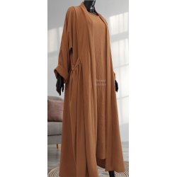 Abaya Manama Marron crème