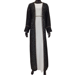 Abaya Instanbul Noire argentée