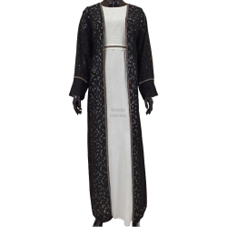 Abaya Instanbul Noire argentée