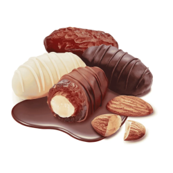 Dattes enrobées au chocolat et fourrées aux amandes (500g)