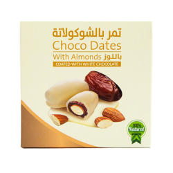 Dattes enrobées au chocolat blanc et fourrées aux amandes (400g)