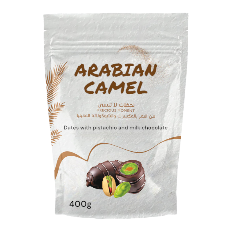 Dattes enrobées au chocolat et fourrées à la pistache (400g)