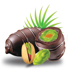 Dattes enrobées au chocolat et fourrées à la pistache (400g)