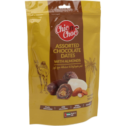 Dattes enrobées au chocolat et fourrées aux amandes (300g)