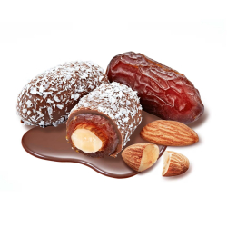 Dattes enrobées au chocolat et fourrées aux amandes (300g)