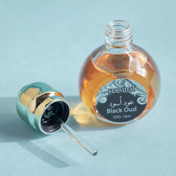 Huile parfumée Hamidi Black Oud – Attar concentré 15 ml