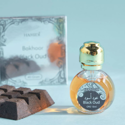 Huile parfumée Hamidi Black Oud – Attar concentré 15 ml
